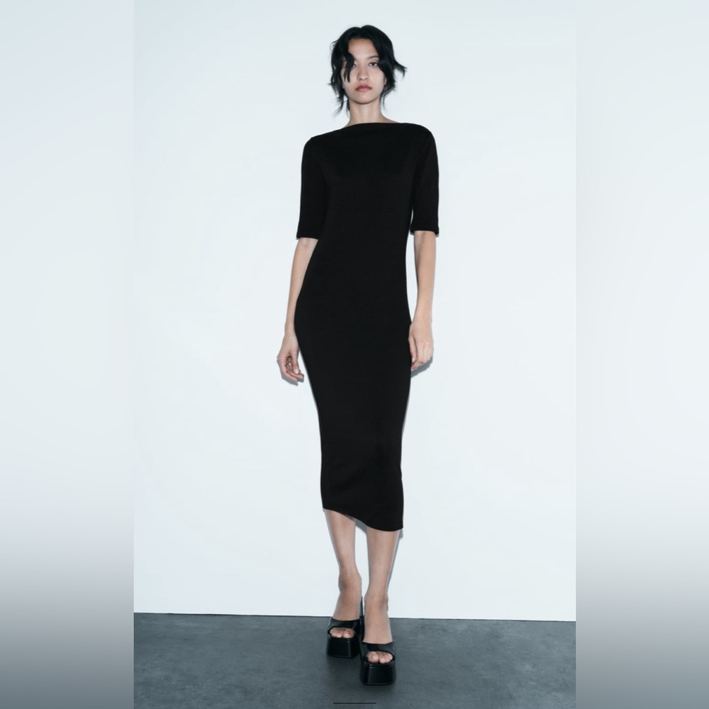 ZARA Cotton Midi Dress